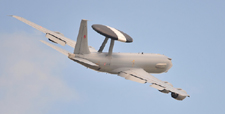 Military airplane in flight